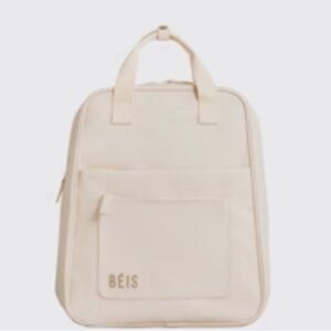 NEW w/tags BEIS beige expandable backpack
